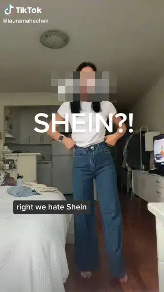 New York Fashion fan baffled by a pair of Shein jeans